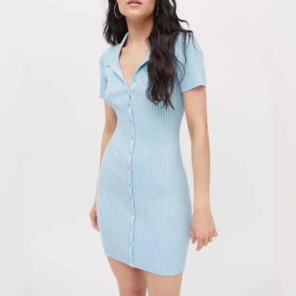 Urban Outfitters Dresses & Skirts - NWT Urban Outfitters turquoise/Blue Ribbed Mini Polo Dress